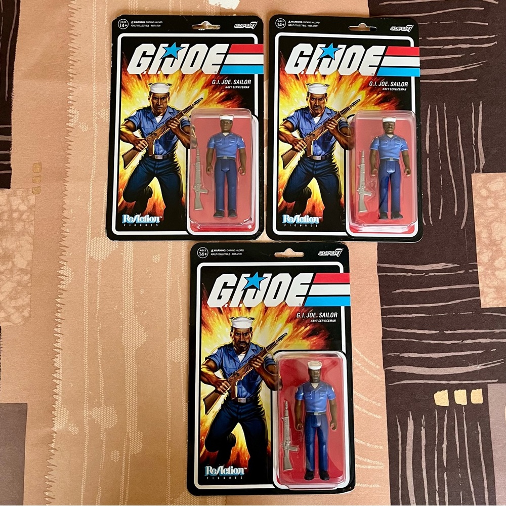 Super7 GI Joe Navy Servicemen (Shaven,Moustache & Beard)